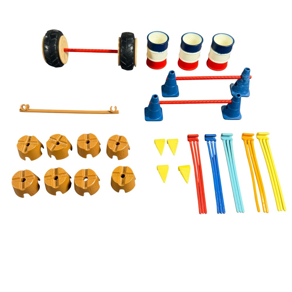 Schleich Horse Club Agility Training Obstacle Lot Barrels Cones Tire Jump Poles